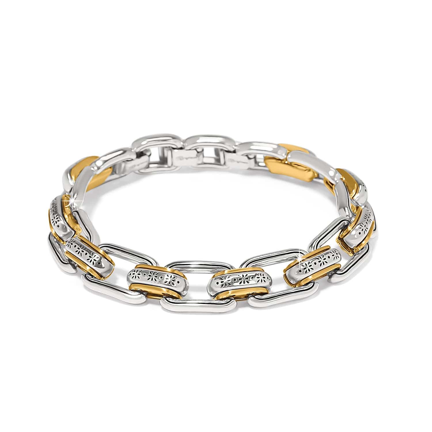 Mosaic Two Tone Links Bracelet silver-gold 1