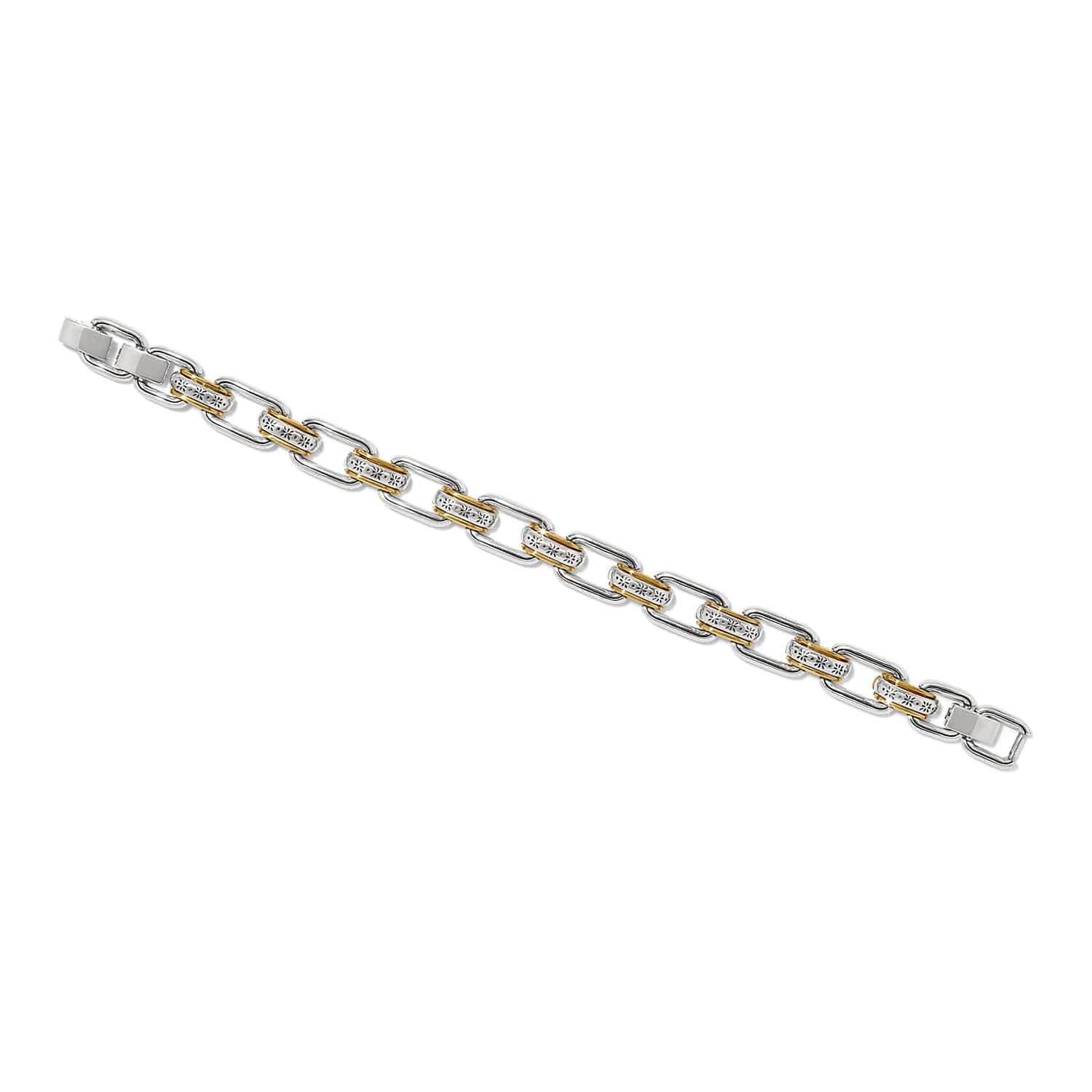 Mosaic Two Tone Links Bracelet silver-gold 2