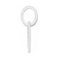 Brighton pendant with silver-plated open oval ring and elongated drop, side view, on a white background