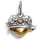 Brighton heart charm with two-tone crown design, MOM lettering, and crystal accents on a white background