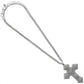 Brighton cross pendant necklace with silver-plated ornate engraved design and double wheat chain on a white background