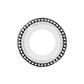 Brighton charm with silver-plated beaded border and open circular center shown from the front on a white background