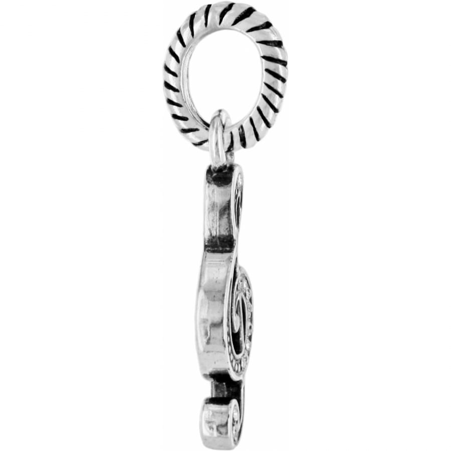 Brighton charm shown from the side with silver-plated rope-textured ring and scrolled detail on a white background