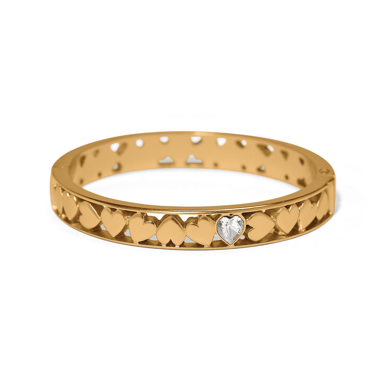 Mystery Of Love Golden Heart Hinged Bangle gold 1