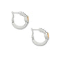 Brighton hoop earrings in two-tone finish with crystal accents and gold detail on a white background