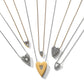 Brighton heart pendant necklaces in two-tone finish with crystal accents in assorted sizes on a white background