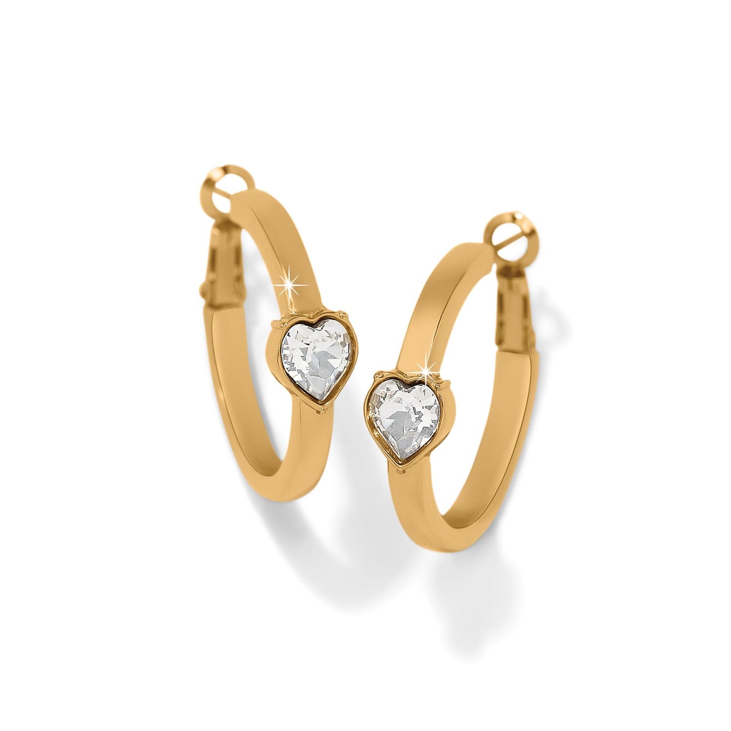 Mystery Of Love Heart Crystal Hoop Earrings gold 1