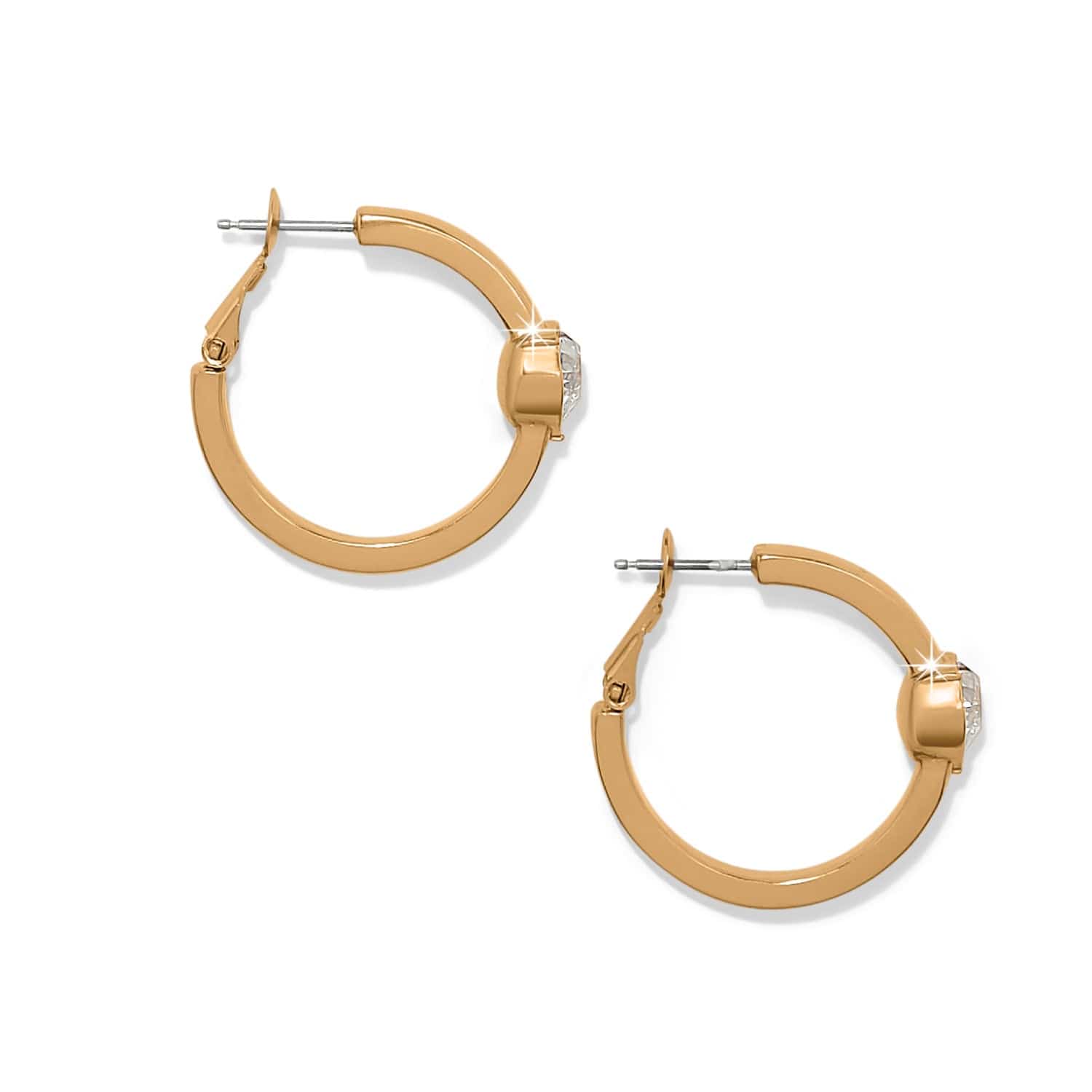 Mystery Of Love Heart Crystal Hoop Earrings gold 2