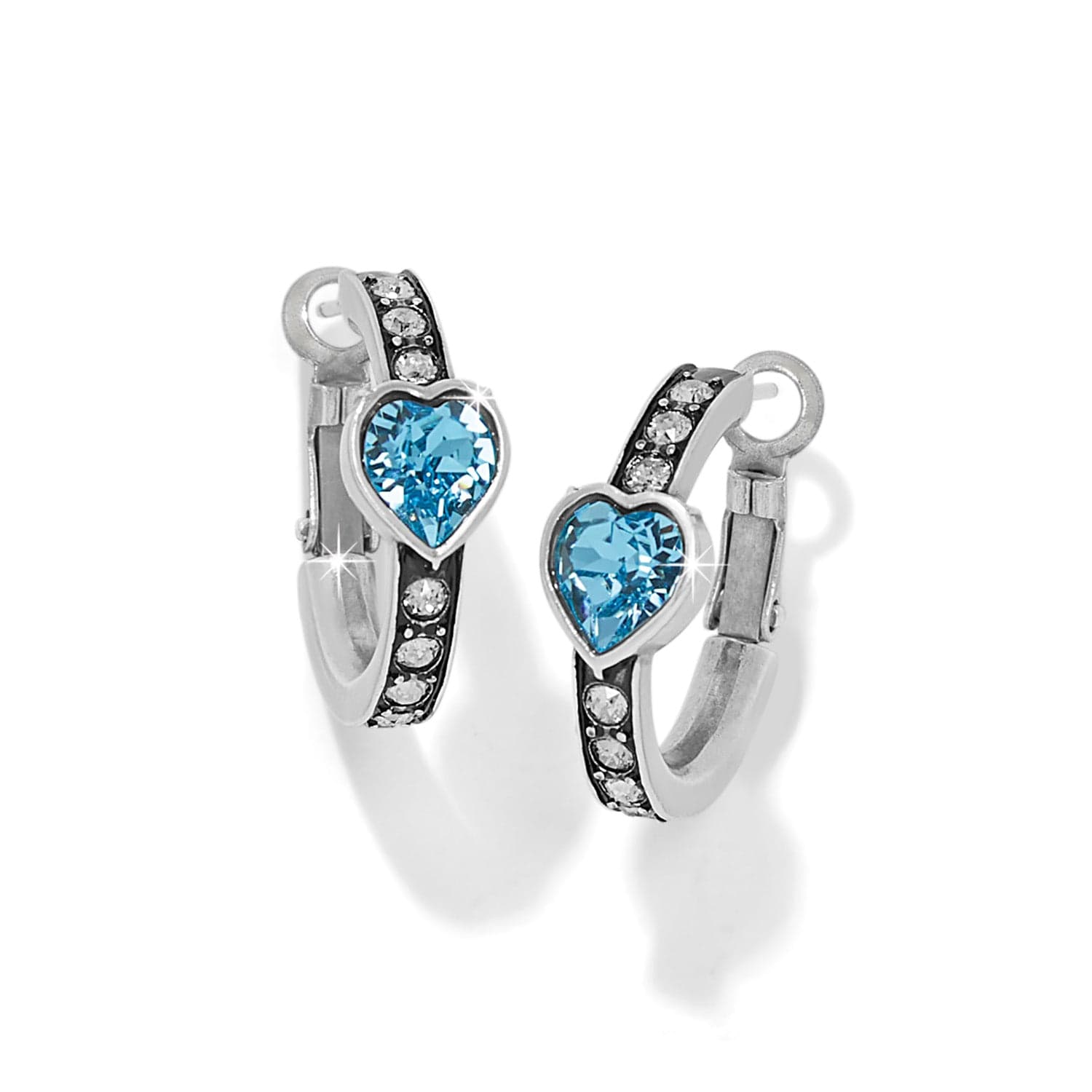 Mystery Of Love Heart Hoop Earrings silver-aqua 1