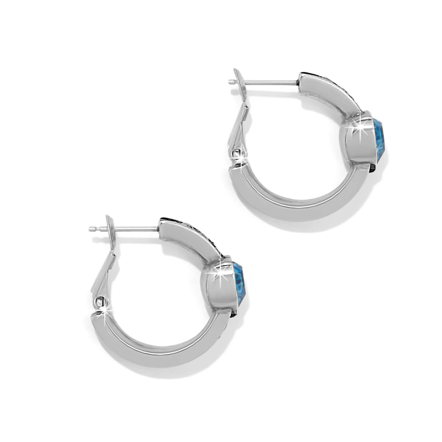 Mystery Of Love Heart Hoop Earrings silver-aqua 2