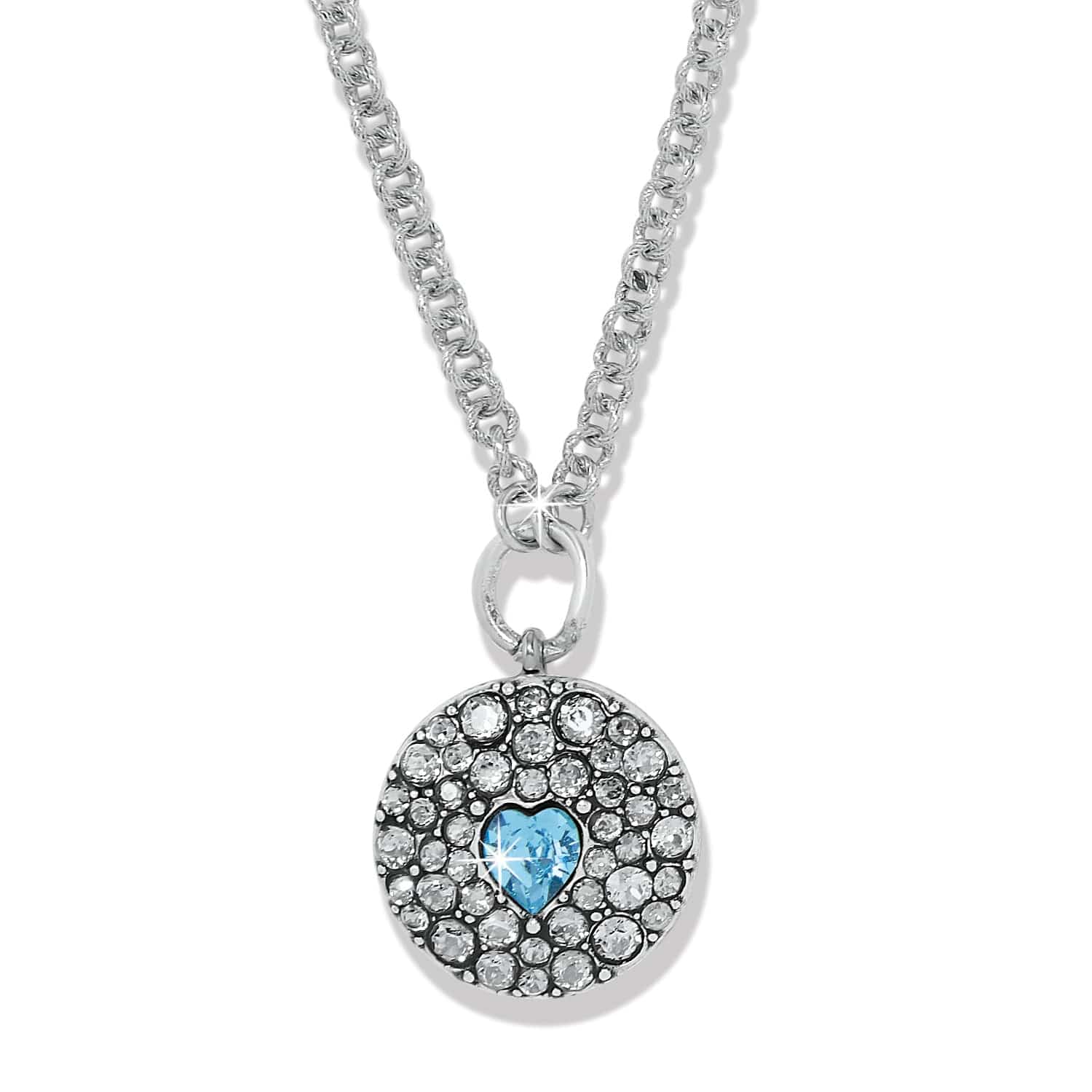 Mystery Of Love Heart Necklace silver-aqua 1