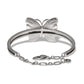 Brighton butterfly bracelet shown from the back with silver-tone finish, chain closure, and lobster clasp on a white background