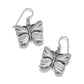 Brighton butterfly drop earrings with silver-plated wings and French hook closures on a white background