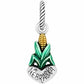 Brighton Nebraska charm with gold corn cob, green husk leaves, and silver-tone heart base on a white background