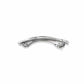 Brighton hair barrette with curved silver-plated finish and hinged clasp mechanism shown from the side on a white background