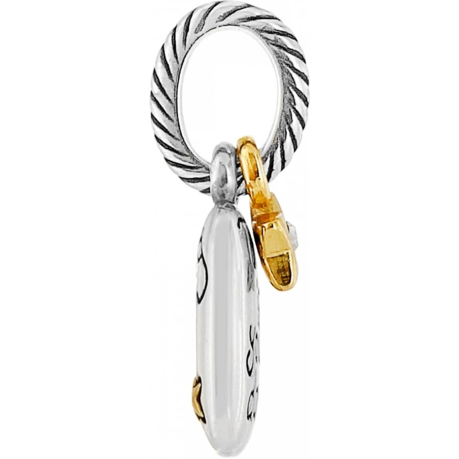 Brighton charm shown from the side with two-tone silver rope-textured ring and gold clip accent on a white background
