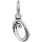 Brighton letter O charm with silver-plated swirl design and crystal accents on a white background