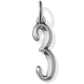 Brighton letter Z charm in silver-plated finish with cursive script design and split ring on a white background