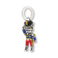 Brighton nutcracker charm with blue, red, and gold enamel detailing and silver-plated finish on a white background