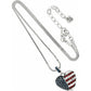 Brighton heart pendant necklace with red and blue crystals in American flag design on white background