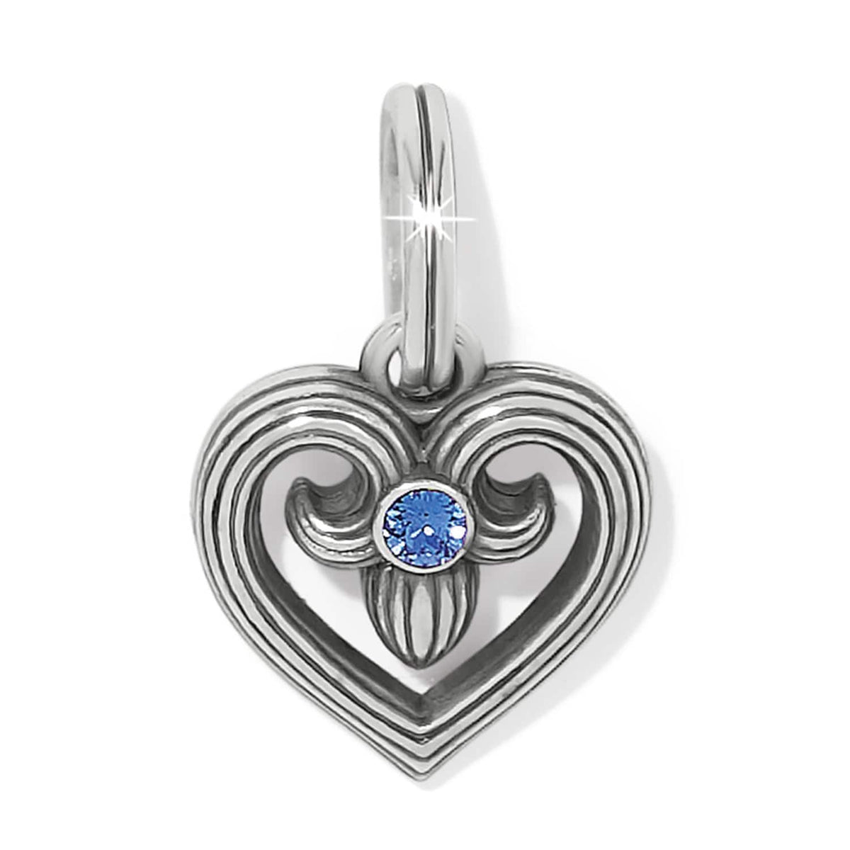 One Heart Azure Heart Charm - Brighton