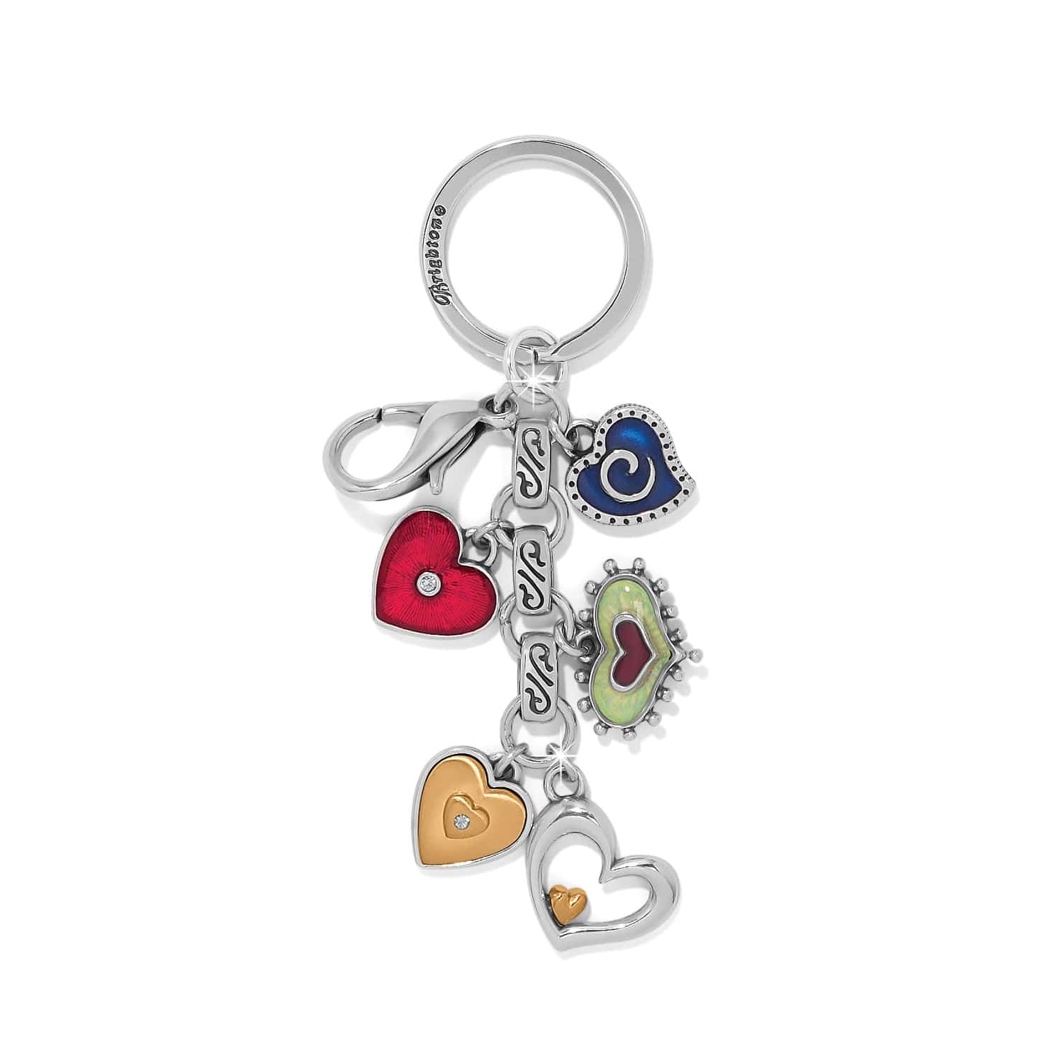 One Heart Color Key Fob silver-multi 1