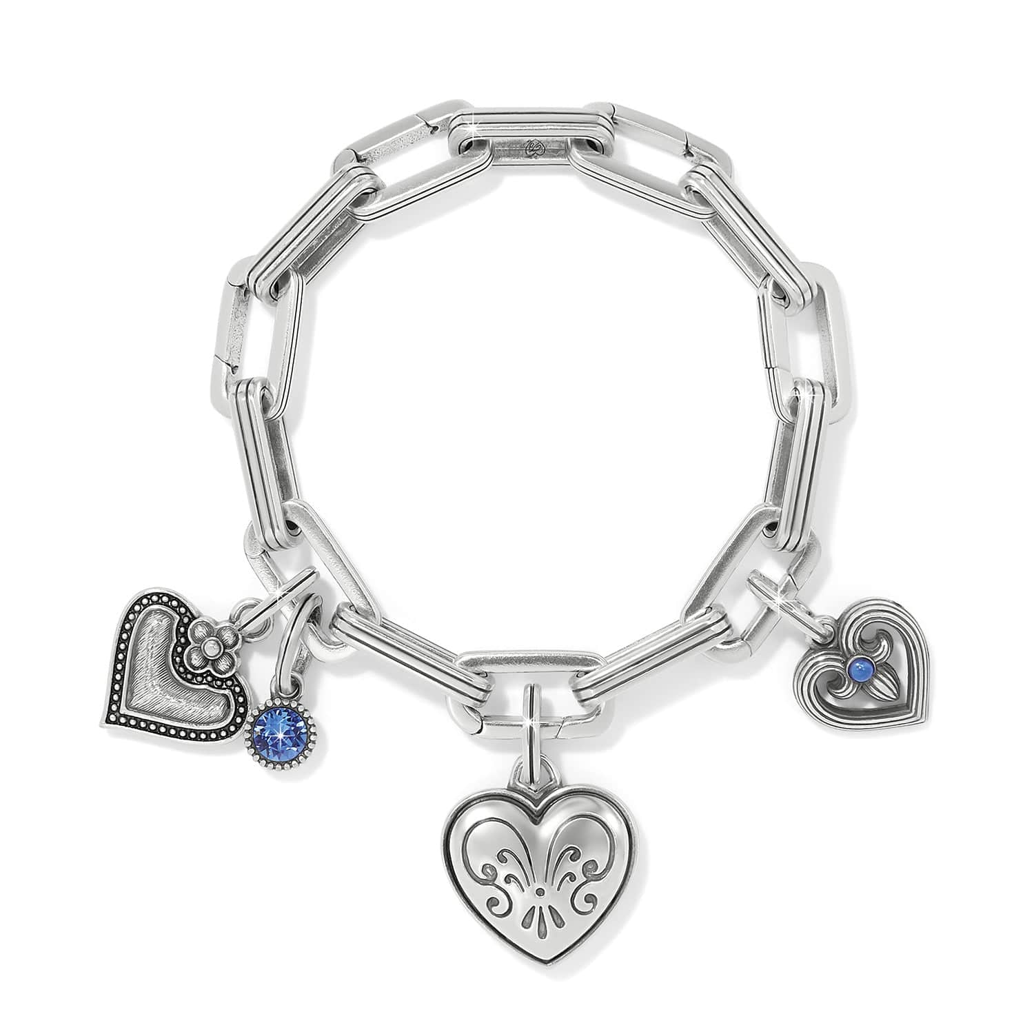 One Heart Etched Love Charm silver 4