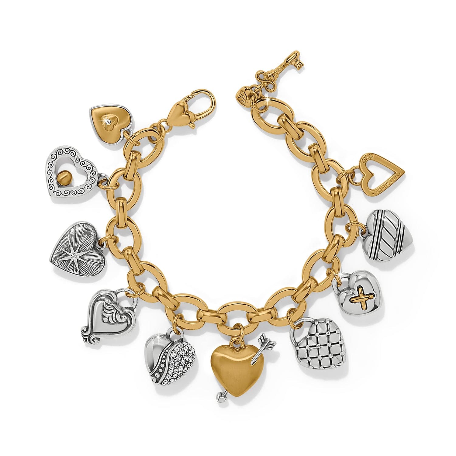 One Heart Large Charm Bracelet silver-gold 1