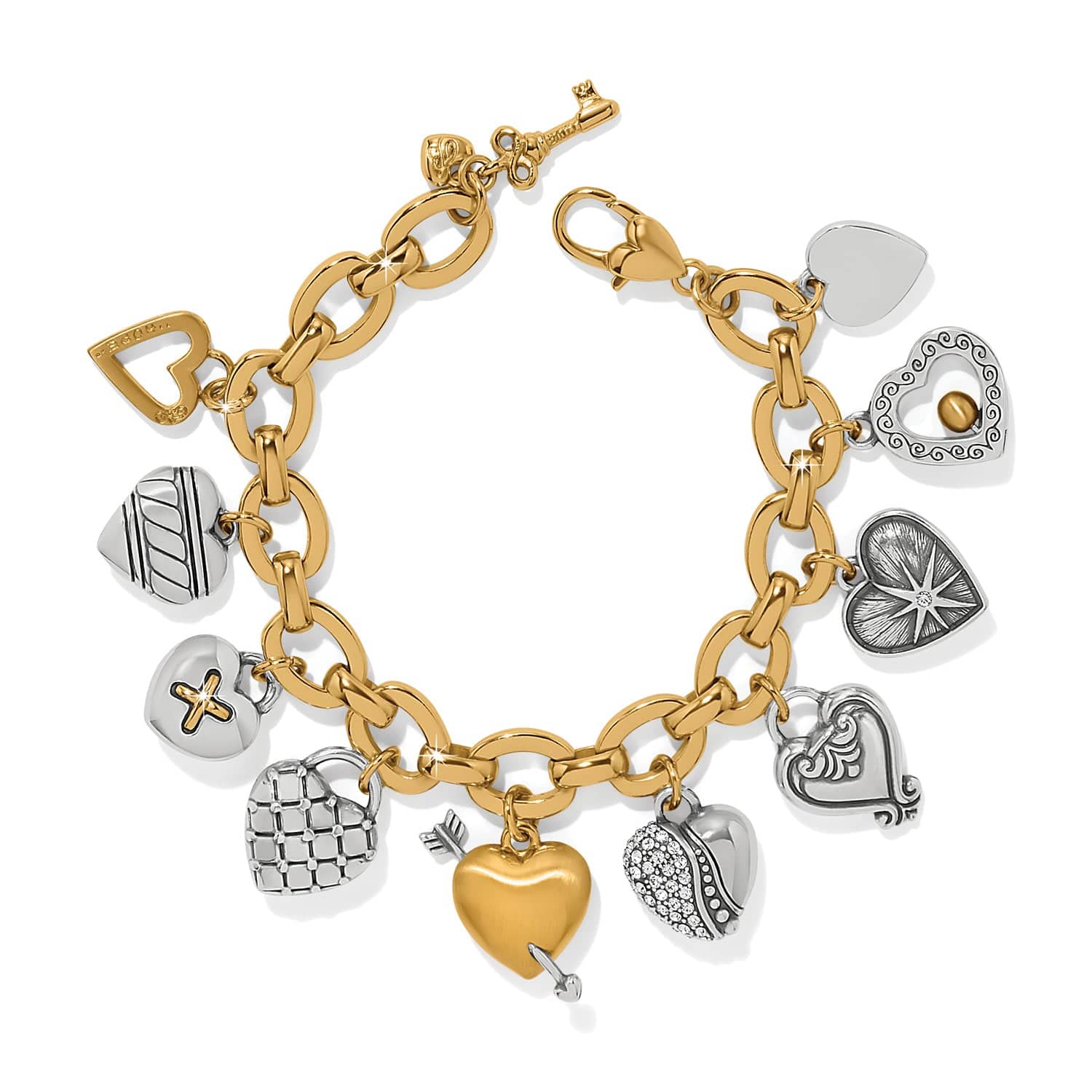One Heart Large Charm Bracelet silver-gold 2