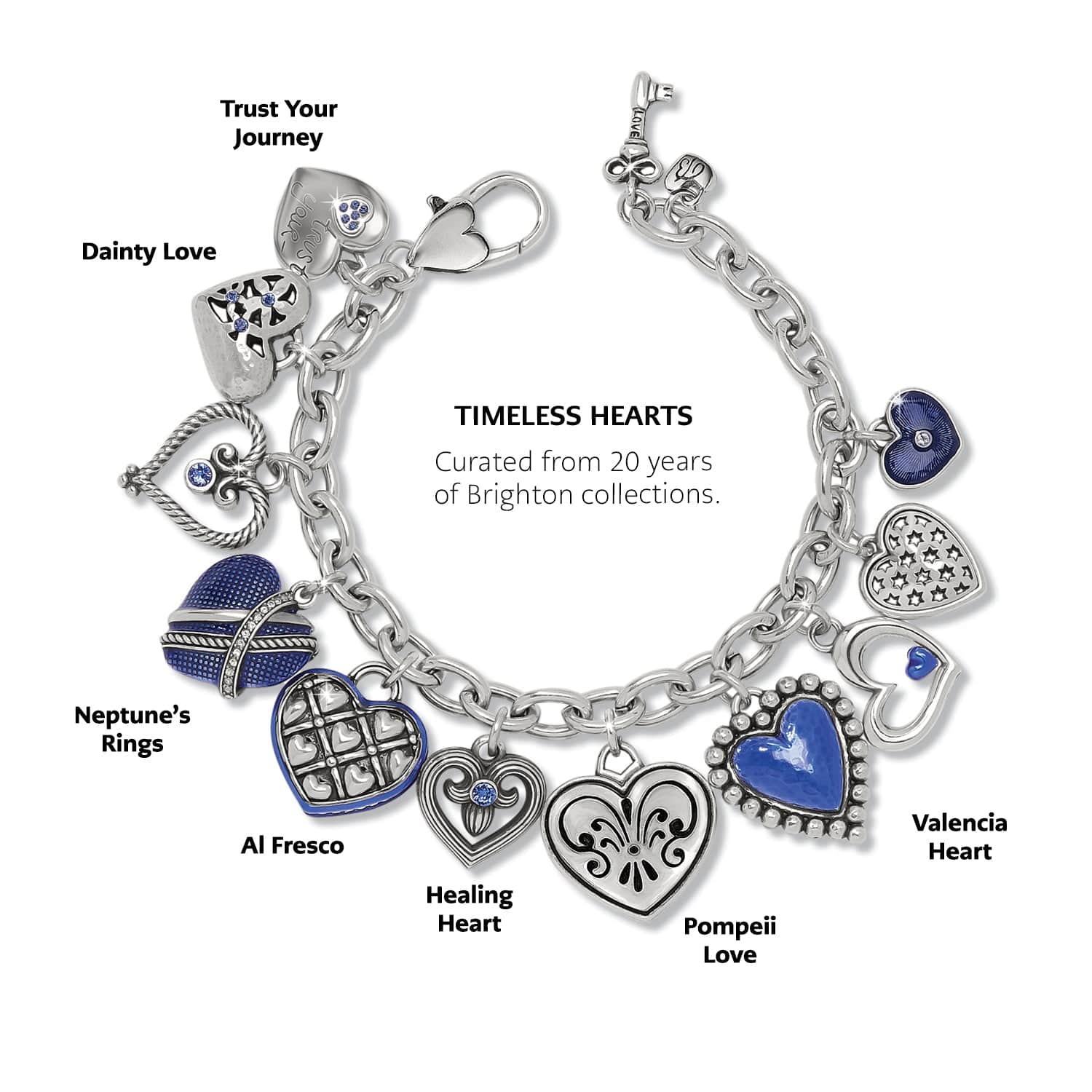 One Heart Link Charm Bracelet - Brighton