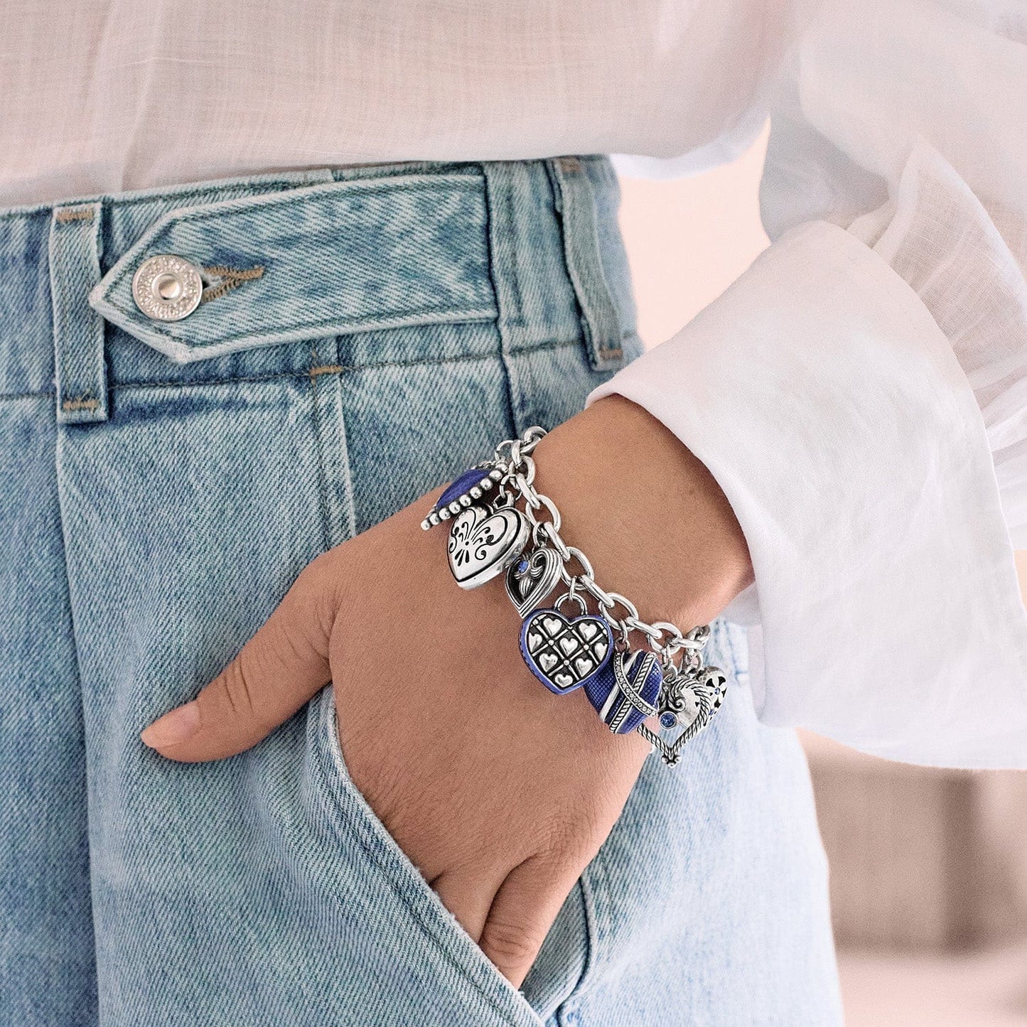 One Heart Link Charm Bracelet - Brighton