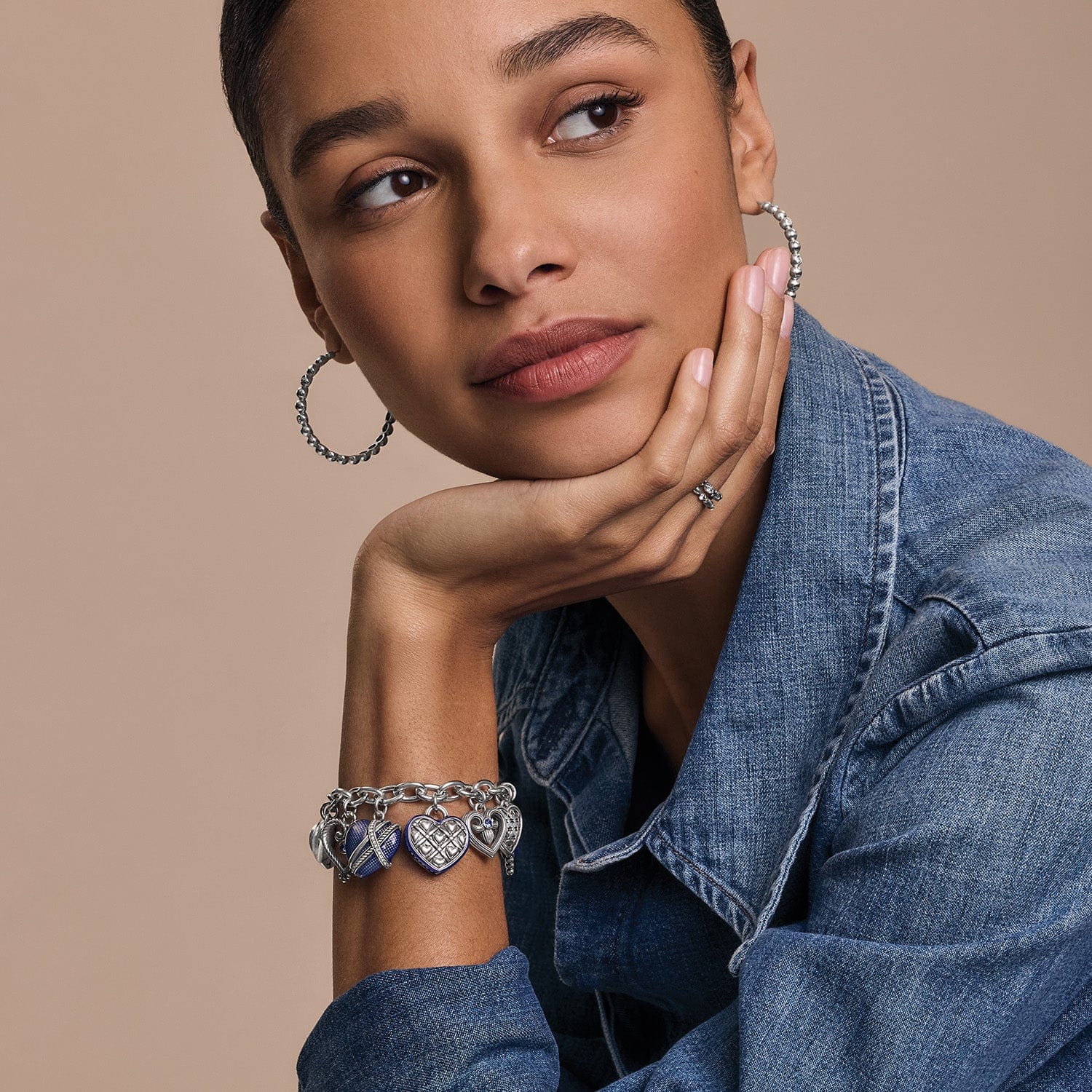 One Heart Link Charm Bracelet - Brighton