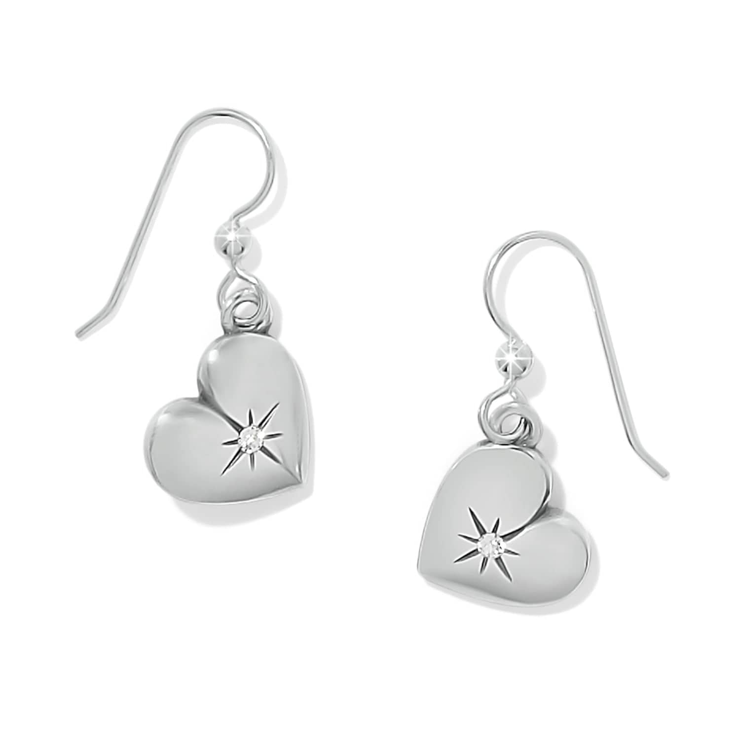 One Heart Love French Wire Earrings silver 1