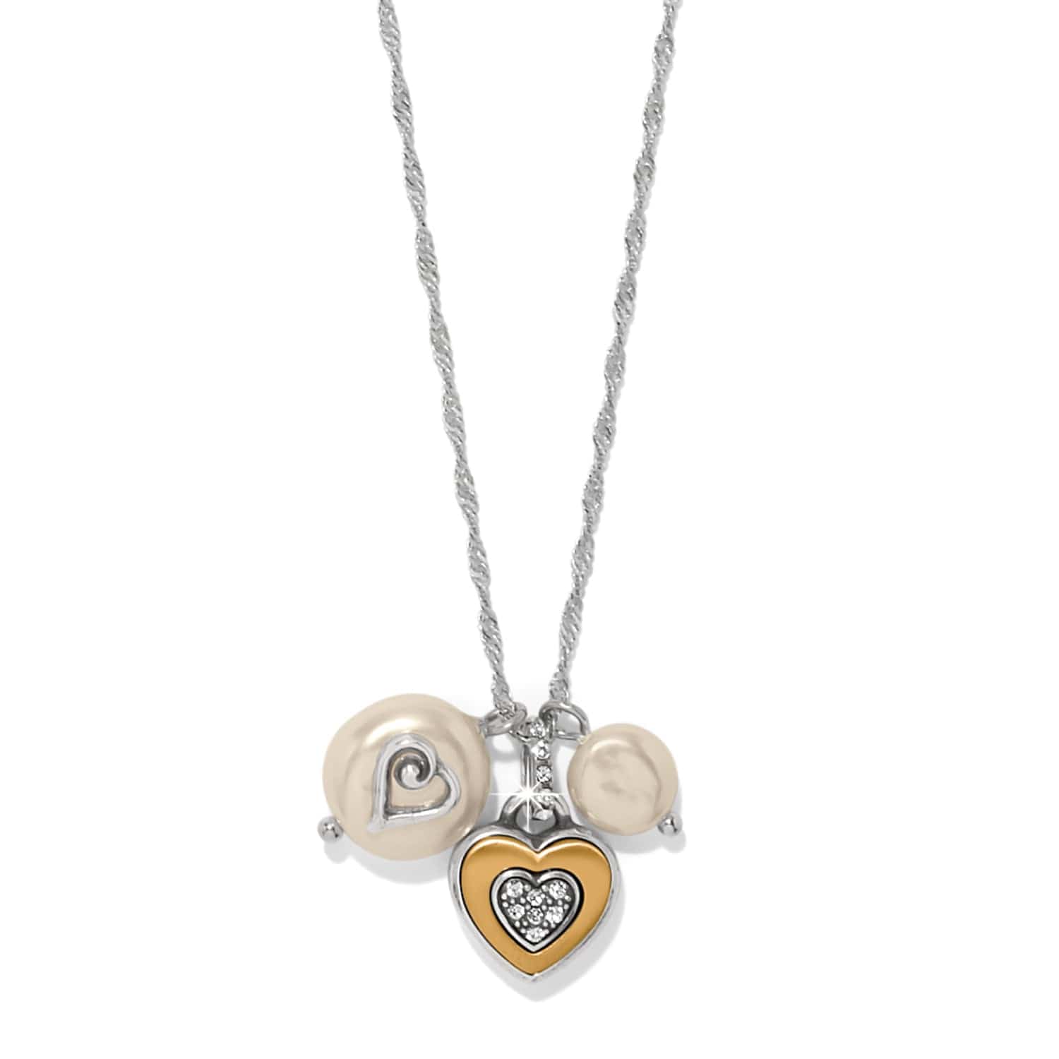 One Heart Pearl Short Necklace silver-gold 1