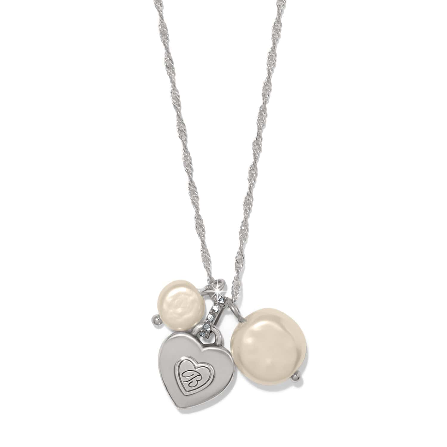 One Heart Pearl Short Necklace silver-gold 2
