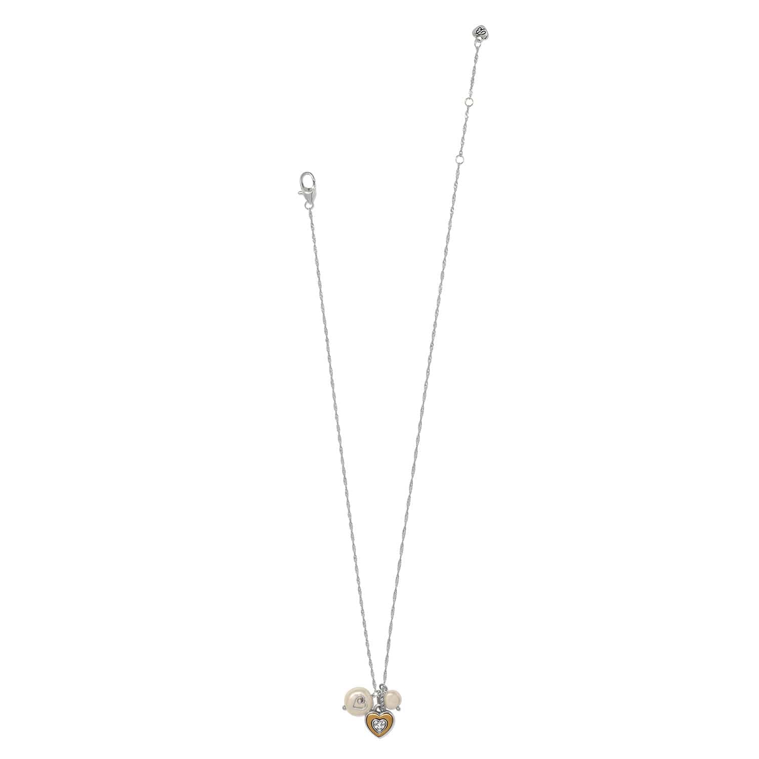 One Heart Pearl Short Necklace silver-gold 3