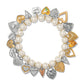 One Heart Pearl Stretch Bracelet