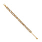 Brighton bracelet with gold-plated rectangular links, mixed-cut crystals, and lobster clasp on a white background