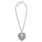 Brighton heart pendant necklace with multicolor crystals and silver-plated openwork frame on a white background