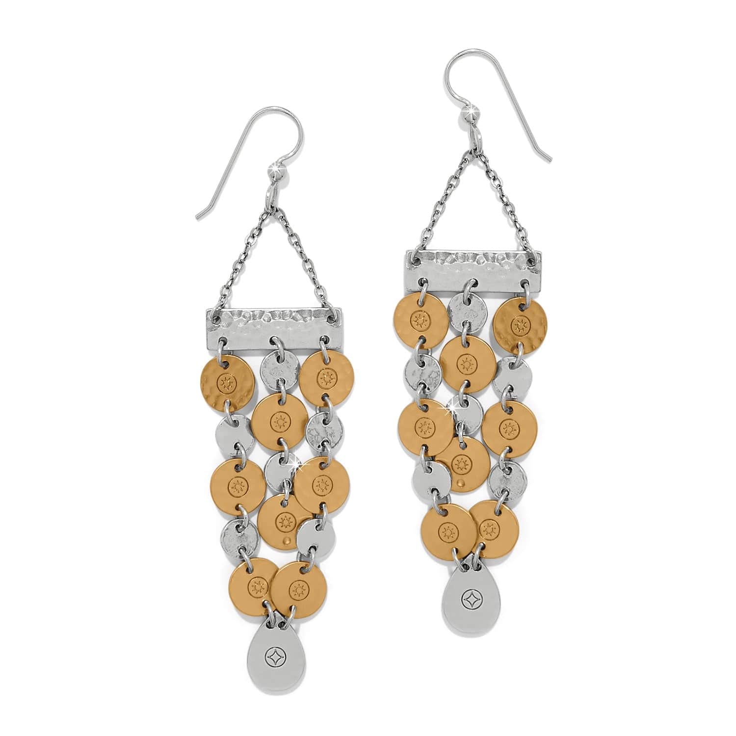 Palm Canyon Two Tone Drop French Wire Earrings silver-gold 1