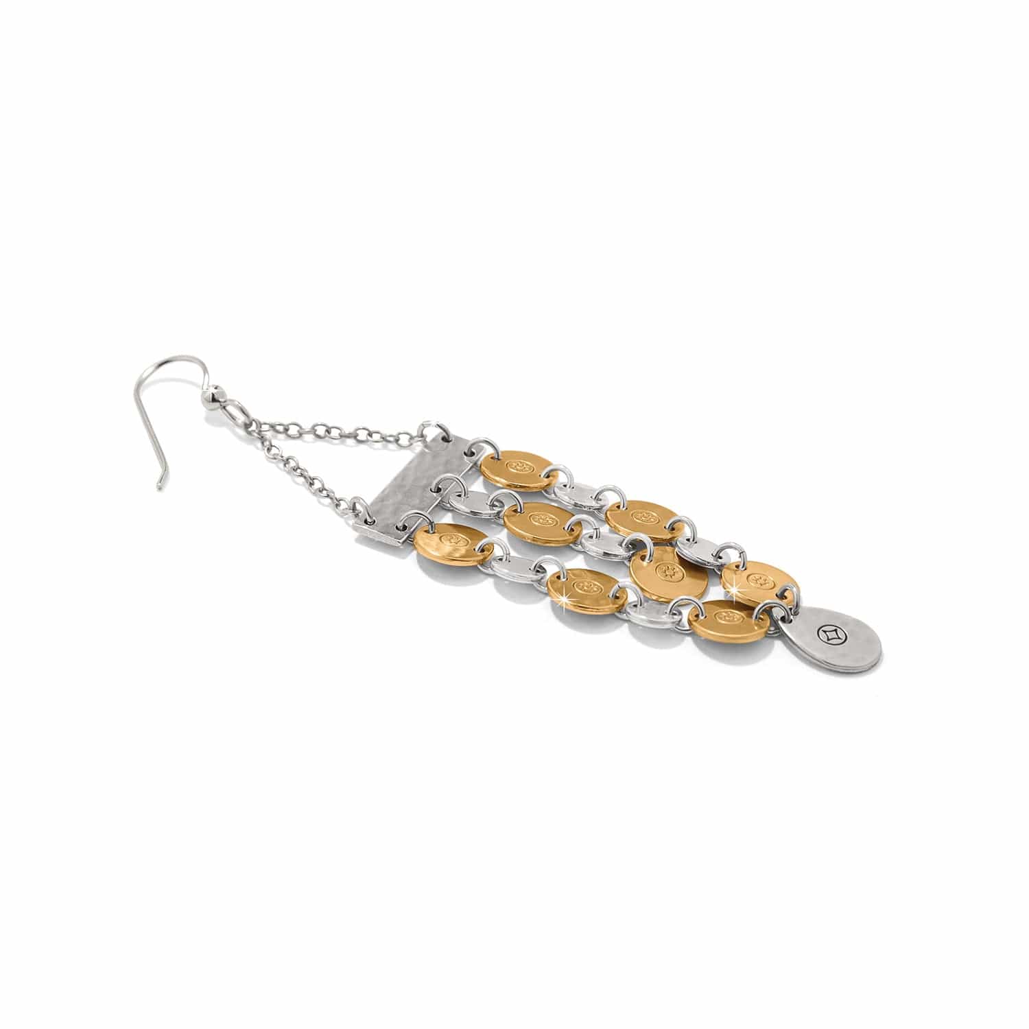 Palm Canyon Two Tone Drop French Wire Earrings silver-gold 2