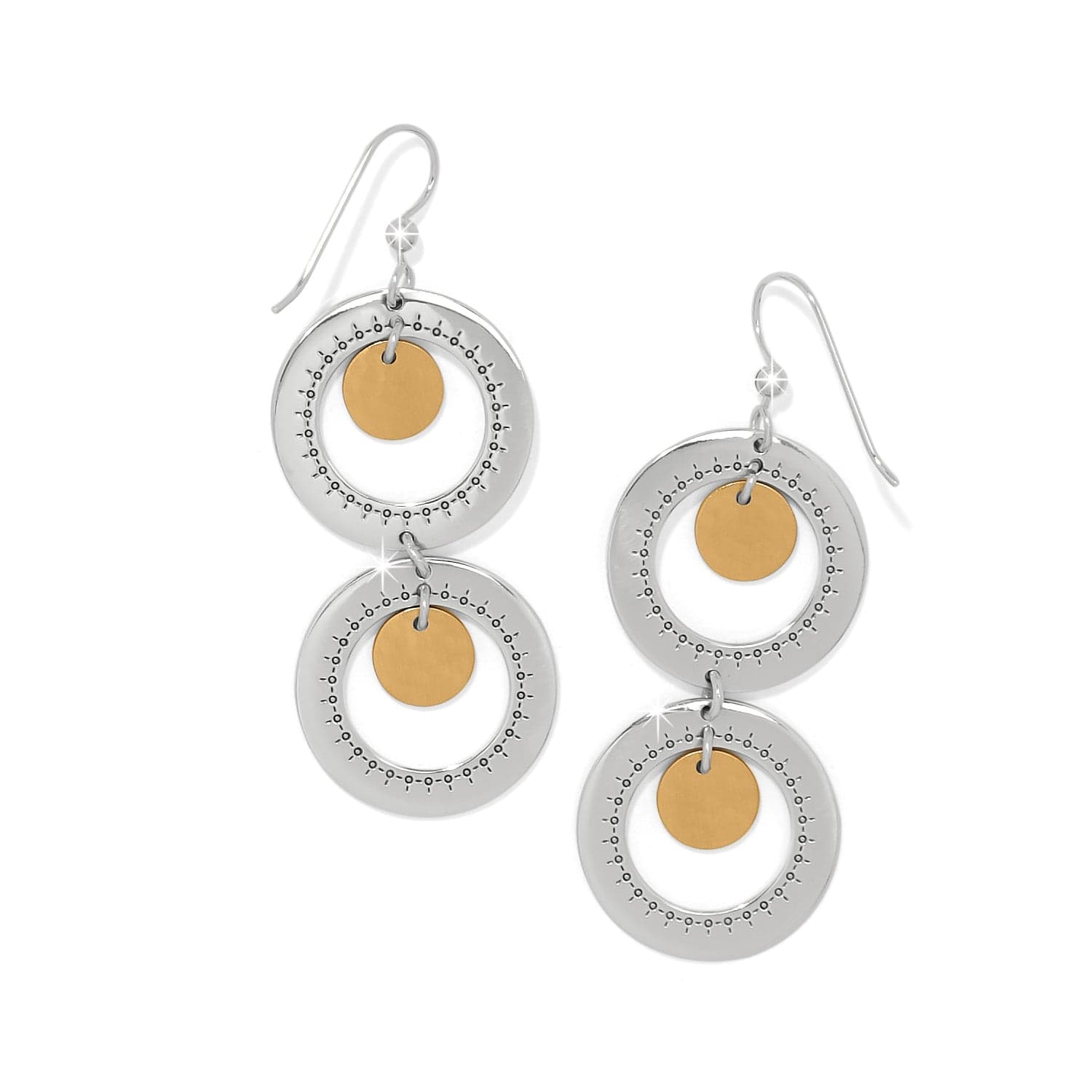 Palm Canyon Two Tone French Wire Earrings silver-gold 2