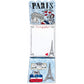 Brighton Paris-themed notepad set with illustrated Eiffel Tower, Arc de Triomphe, and French bulldog artwork on a white background