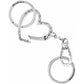 Brighton heart-shaped keychain with silver-plated scroll engraving, heart charm, and two split rings on a white background