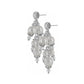 Brighton drop earrings with clustered glass pearls and silver-plated bead caps on a white background