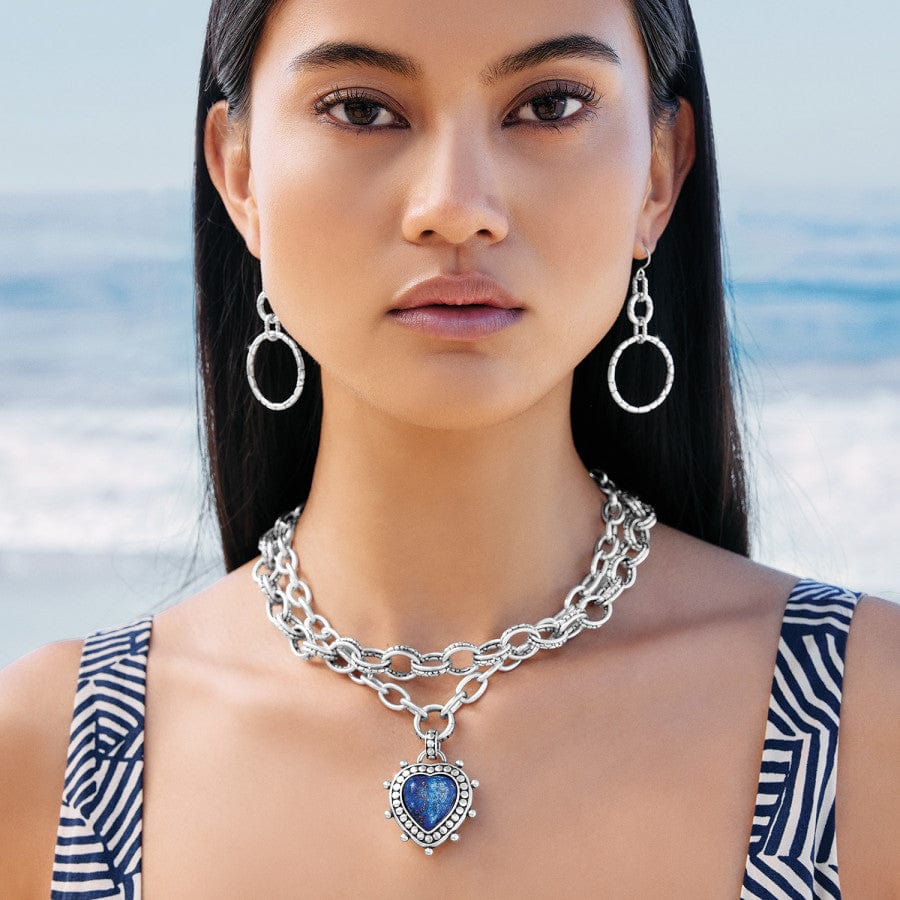 Pebble Dot Hati Lapis Heart Necklace silver-blue 5