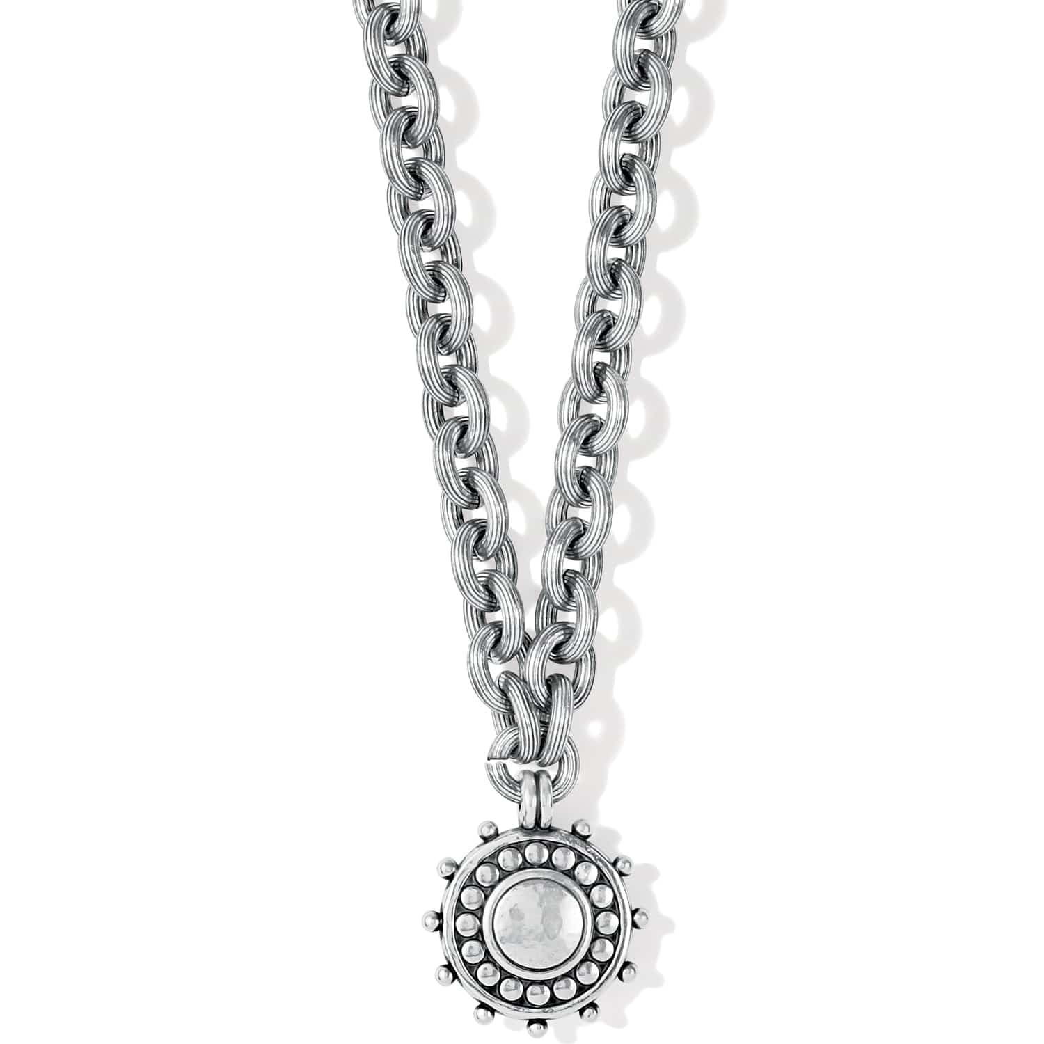 Pebble Dot Medali Reversible Collar Necklace silver-blue 2