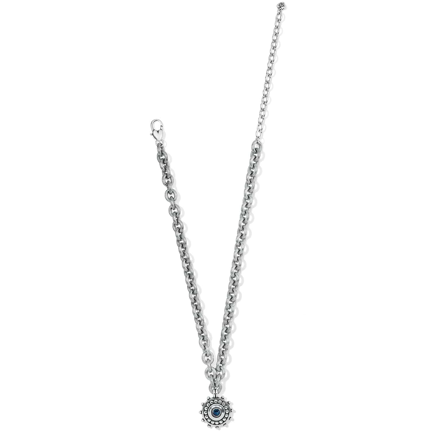 Pebble Dot Medali Reversible Collar Necklace silver-blue 3