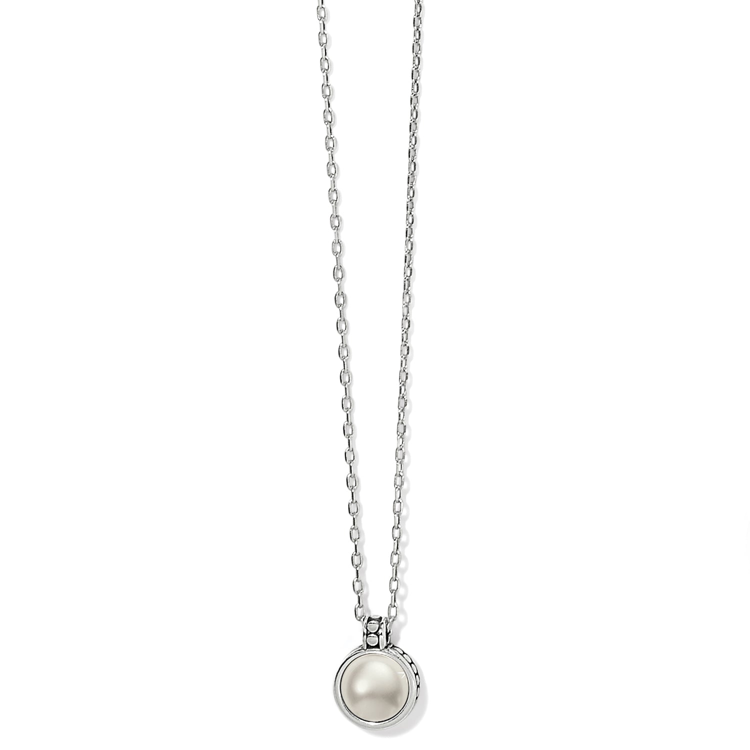 Pebble Dot Pearl Short Necklace silver-pearl 1