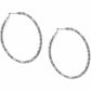 Brighton hoop earrings with silver-plated finish and textured segmented pattern along the oval hoops on a white background